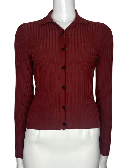 Blusa Zara Acanalado Rojo - Talla S