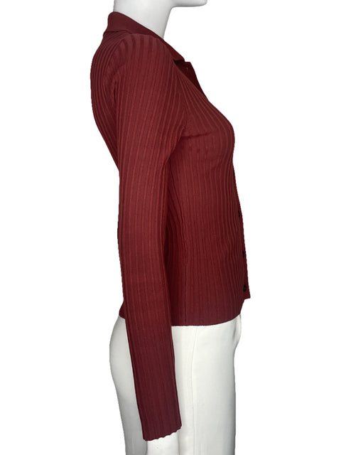 Blusa Zara Acanalado Rojo - Talla S