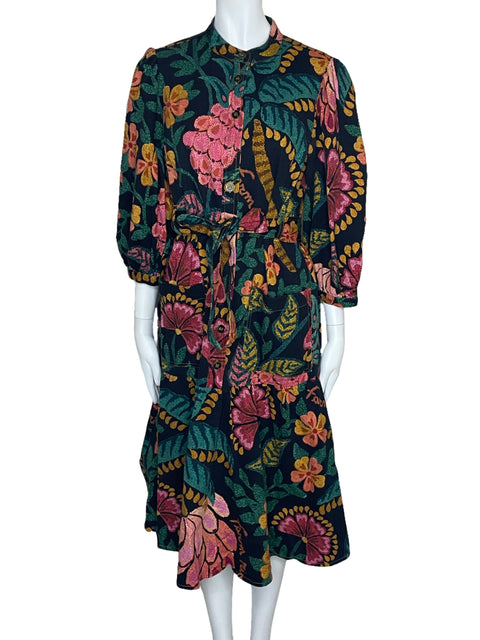 Vestido Farm Rio Camisero Denim Negro-Talla S