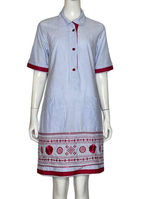 Vestido Tesoro TPS Camisero Bordado Rojo-Talla S