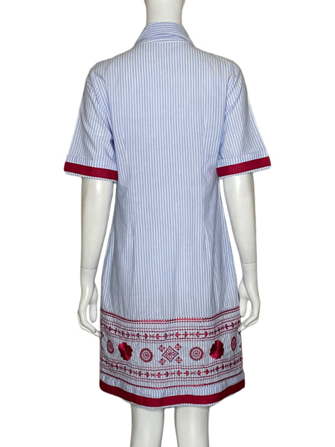 Vestido Tesoro TPS Camisero Bordado Rojo-Talla S