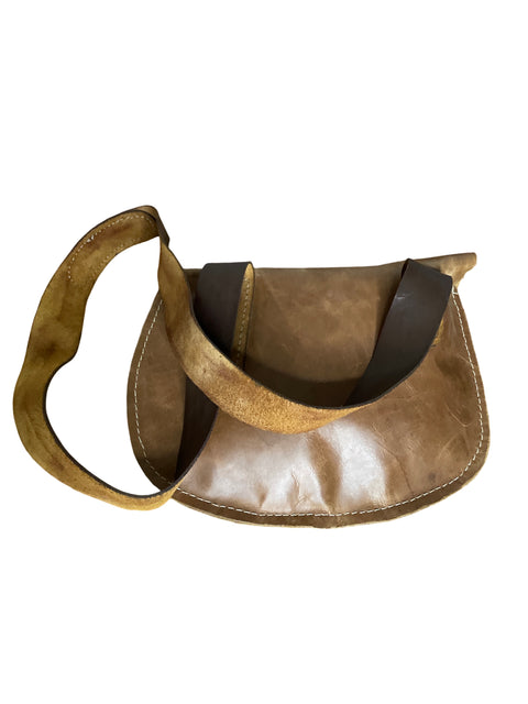 Cartera Piva De Cuero Marrón - Talla U