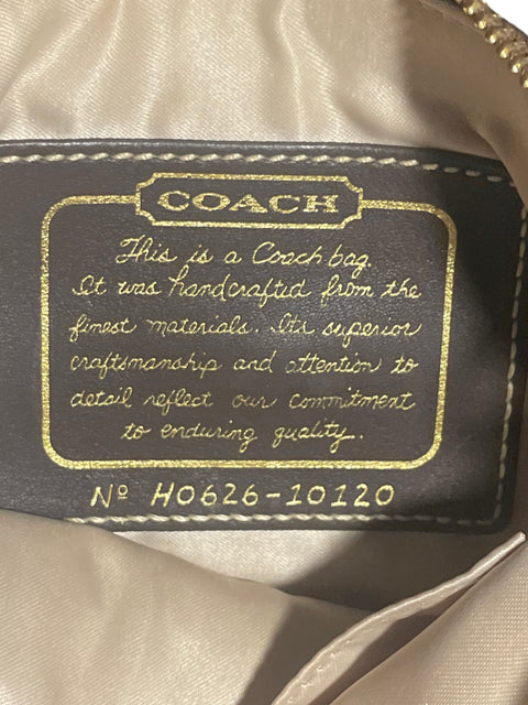 * Bolso Coach Signature Stripe Pouchette Beige-Talla S