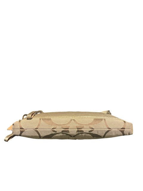 * Bolso Coach Signature Stripe Pouchette Beige-Talla S