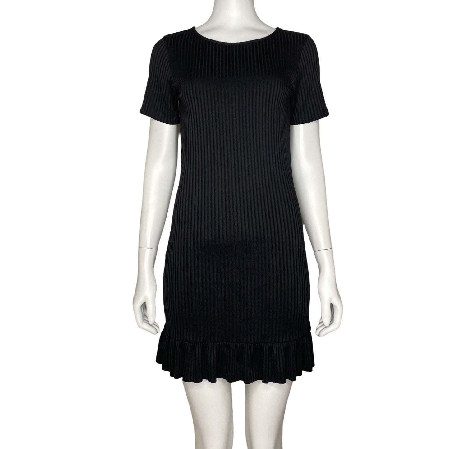 Vestido Seven. Seven Mini Acanalado Negro-Talla M