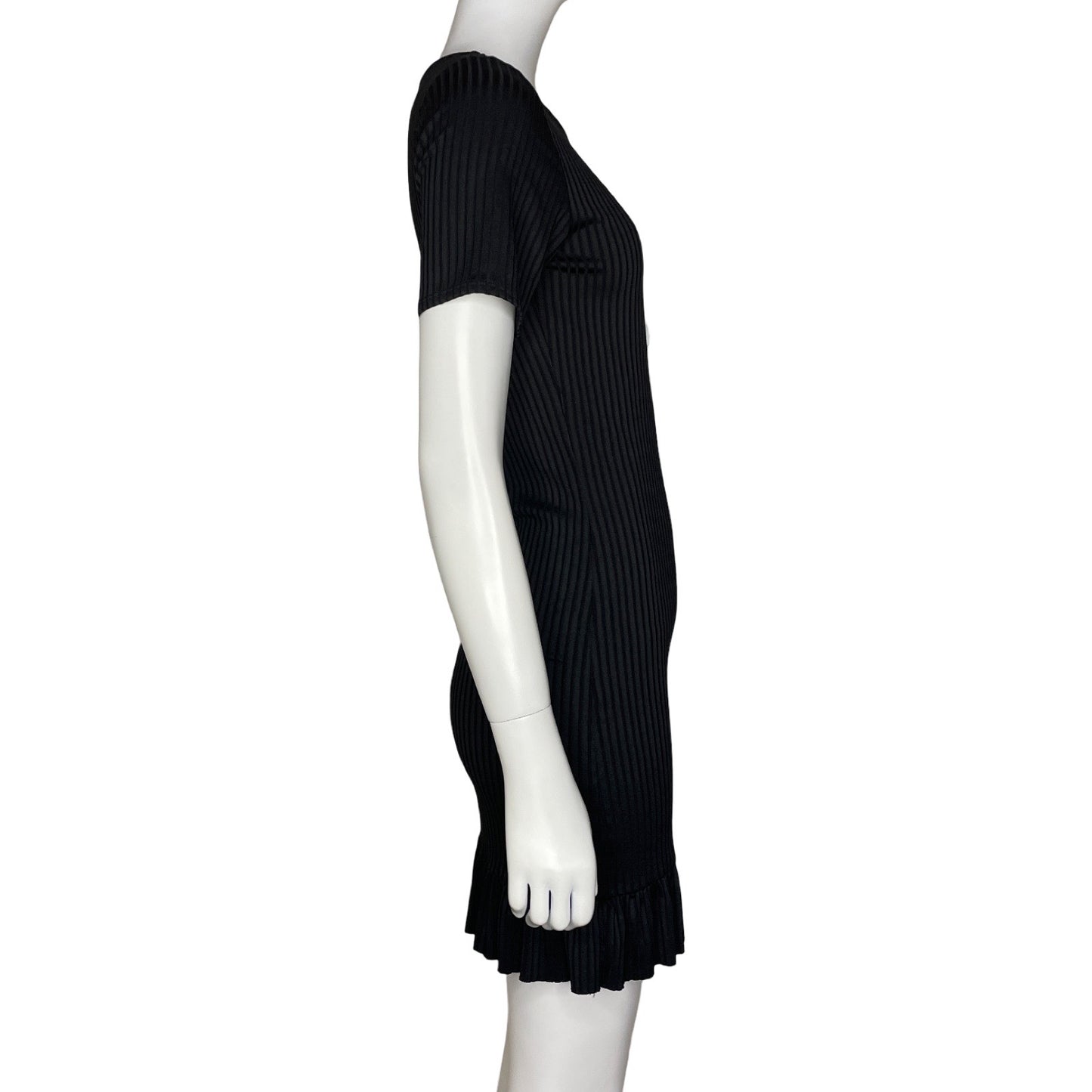 Vestido Seven. Seven Mini Acanalado Negro-Talla M