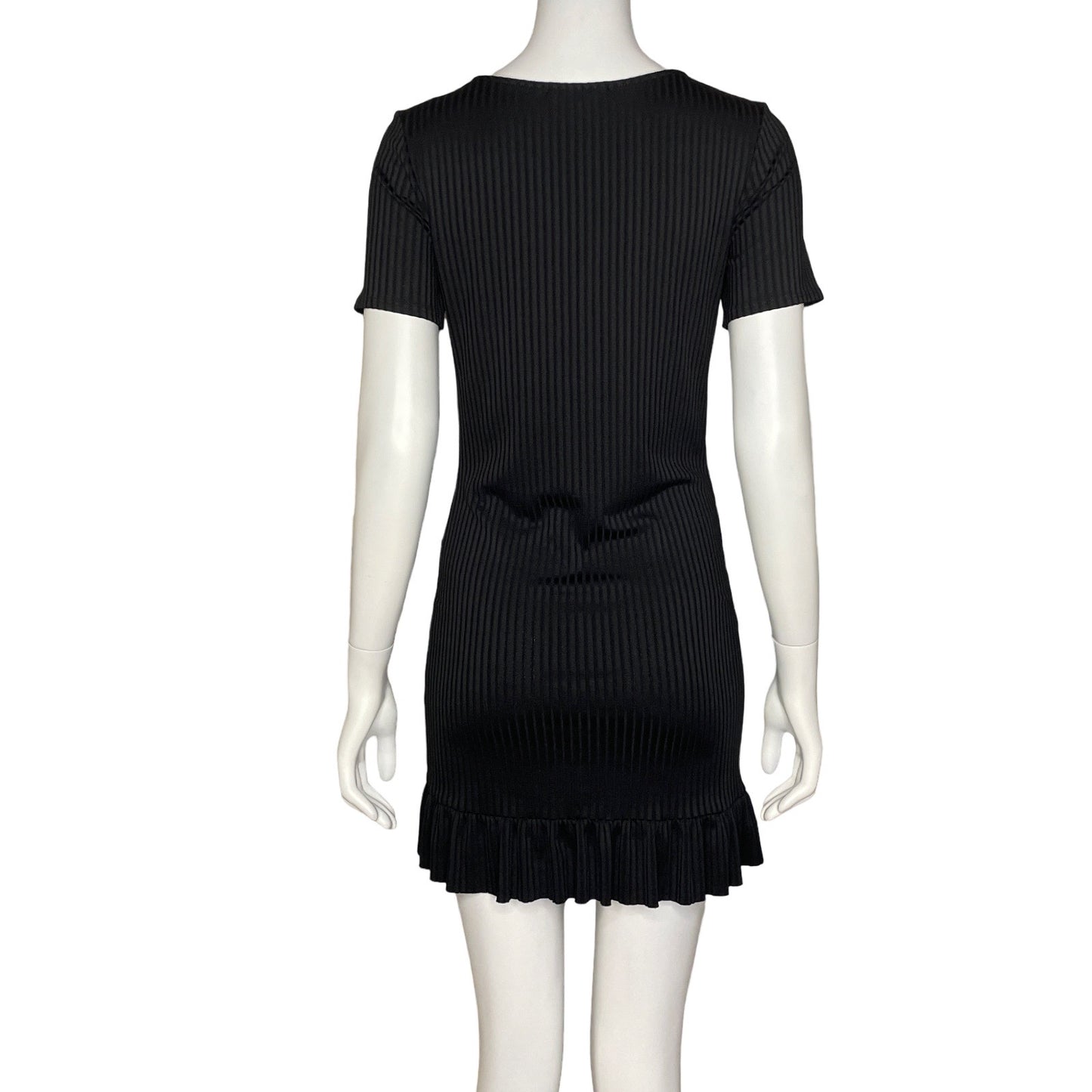 Vestido Seven. Seven Mini Acanalado Negro-Talla M