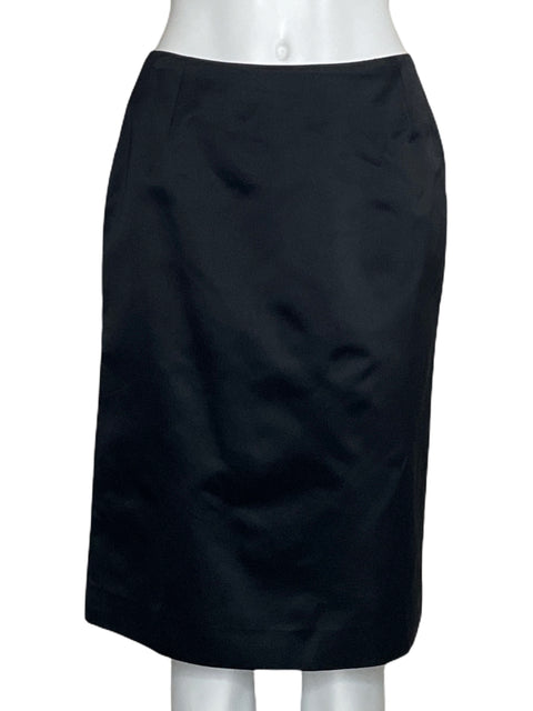 Falda Carolina Herrera NY Satinada Negro-Talla 6