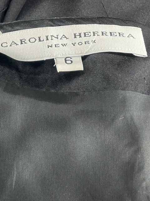 Falda Carolina Herrera NY Satinada Negro-Talla 6