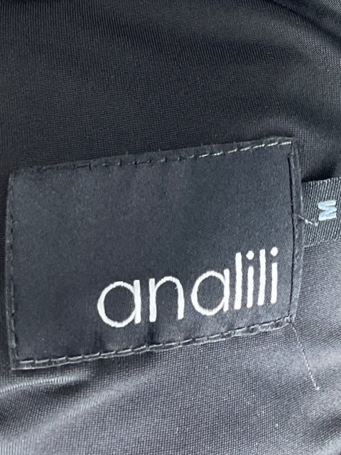 Vestido Analili Cuello Drapeado Negro-Talla S