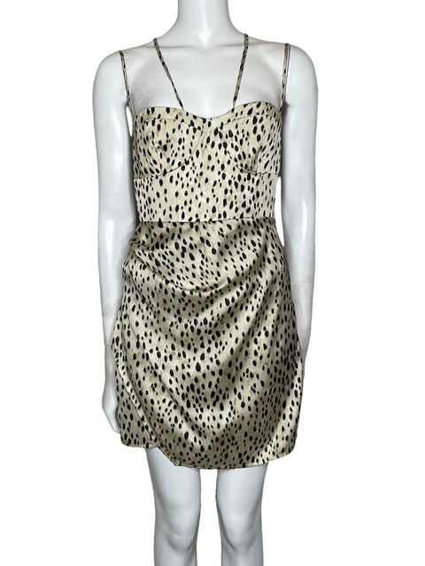 Vestido Zara Animal Print Beige-Talla S