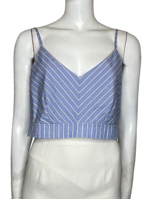 Top Moon River Crop Rayas Azul-Talla L