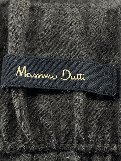Pantalón Massimo Dutti High Waist Marrón-Talla 2