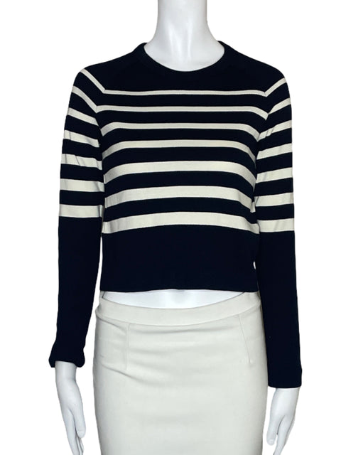 Top Massimo Dutti Mangas Rayas Negro-Talla XS