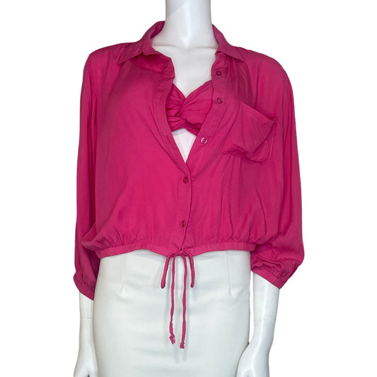 Set Blusa Cafe 7 Cintura Elastico Rosado Talla-M