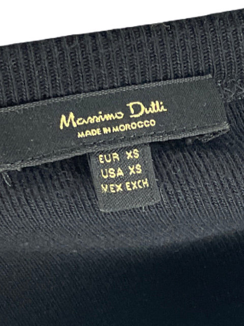 Top Massimo Dutti Mangas Rayas Negro-Talla XS