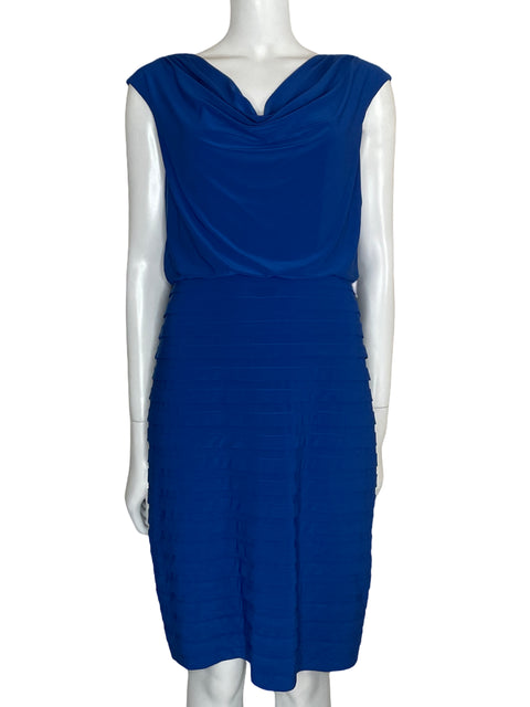 Vestido Adrianna Papell Midi Sleeveless Cowl Neck Azul-Talla 6
