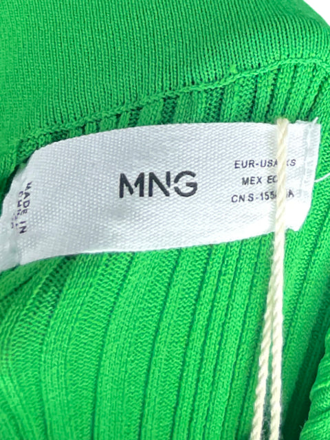 Falda MNG Midi Acanalado Verde - Talla XS