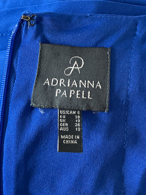 Vestido Adrianna Papell Midi Sleeveless Cowl Neck Azul-Talla 6