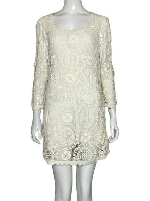 Vestido French Connection Encaje Blanco-Talla S