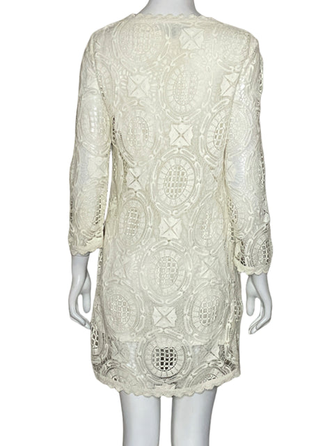 Vestido French Connection Encaje Blanco-Talla S