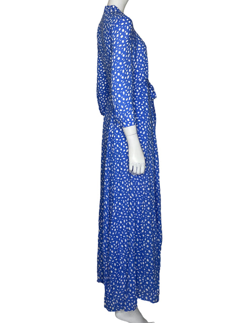 Vestido Zara Camisero Estampado Azul - Talla XS