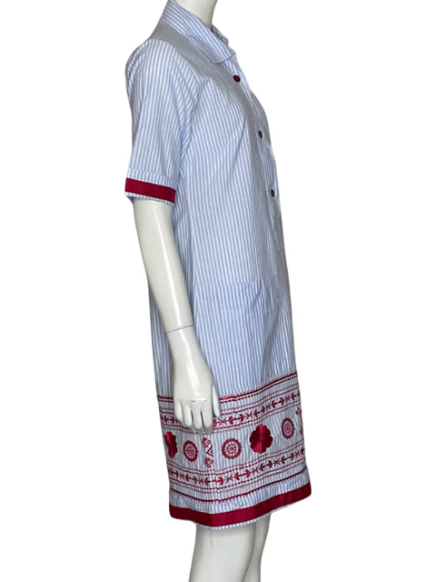 Vestido Tesoro TPS Camisero Bordado Rojo-Talla S