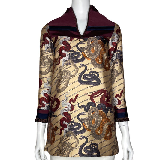 Blusa Scotch & Soda Serpientes Beige-Talla 10