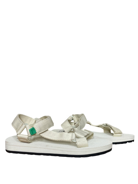 Calzado Zara Sandalia Tiras Adesivo Blanco-Talla 34