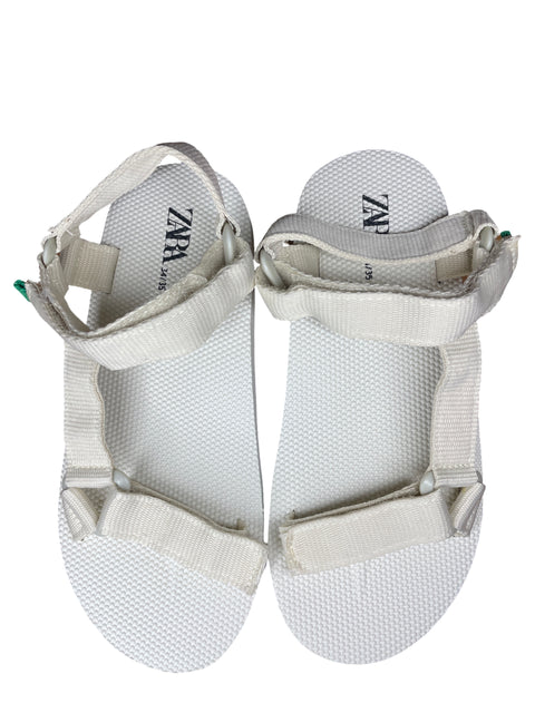 Calzado Zara Sandalia Tiras Adesivo Blanco-Talla 34