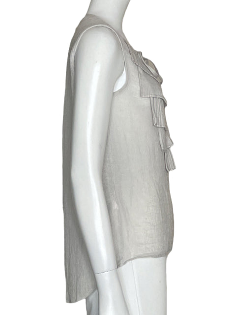 Blusa BCBG Vuelos Sin Mangas Gris-Talla XS