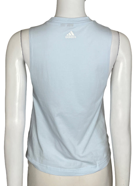 Top Adidas Sin Mangas Anudada Azul-Talla S