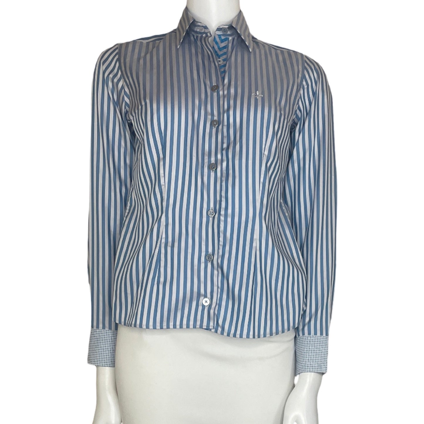 Camisa Dudalina Rayas Azul Talla-36