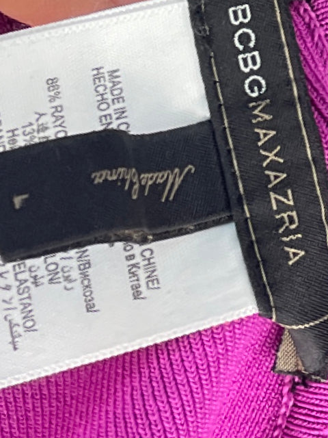 Vestido Bcbgmaxazria Acanalado Sin Mangas Morado - Talla L