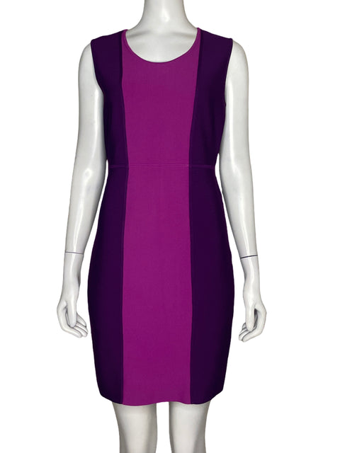Vestido Bcbgmaxazria Acanalado Sin Mangas Morado - Talla L
