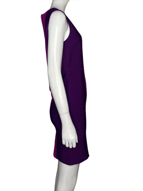 Vestido Bcbgmaxazria Acanalado Sin Mangas Morado - Talla L