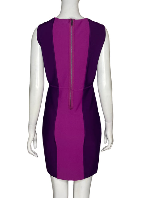 Vestido Bcbgmaxazria Acanalado Sin Mangas Morado - Talla L
