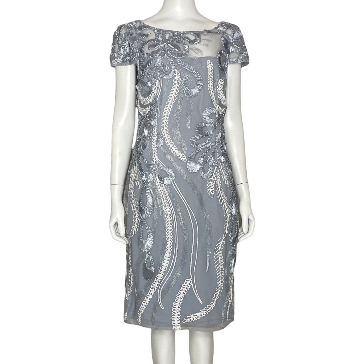 Vestido Adriana Papel Encaje Gris-Talla 10