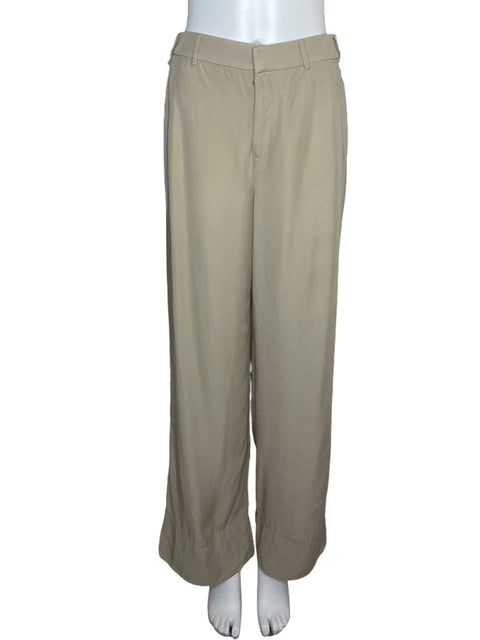 Pantalón Zara Fluido Recto Beige-Talla S