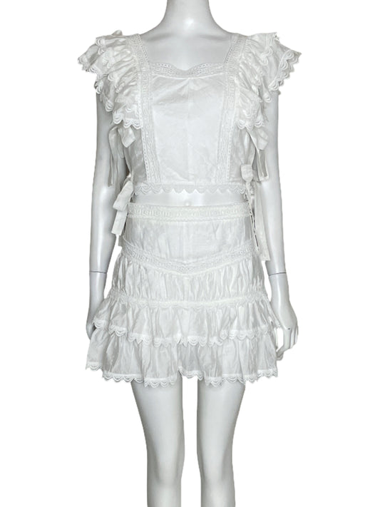 Set Latiste Encaje Faldashort+Top Blanco-Talla S