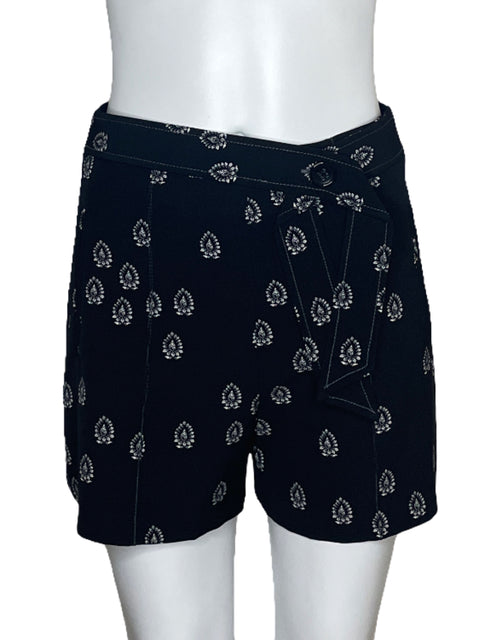 Short Zara Boton Cinturon Negro-Talla XS