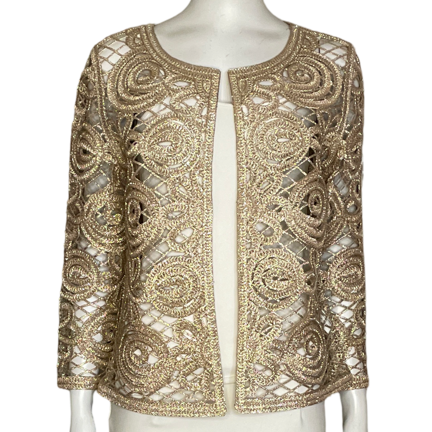 Cardigan UterqÛe Tejido Metalizado Dorado-Talla M