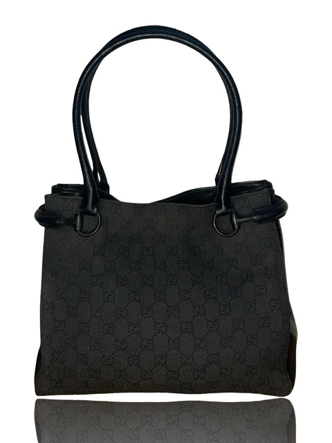 * Cartera Gucci Vintage GG Horsebit  Nrgro-Talla M