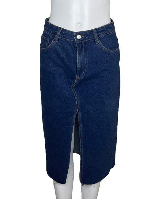 Falda Zara TRF Denim Recto Azul-Talla S