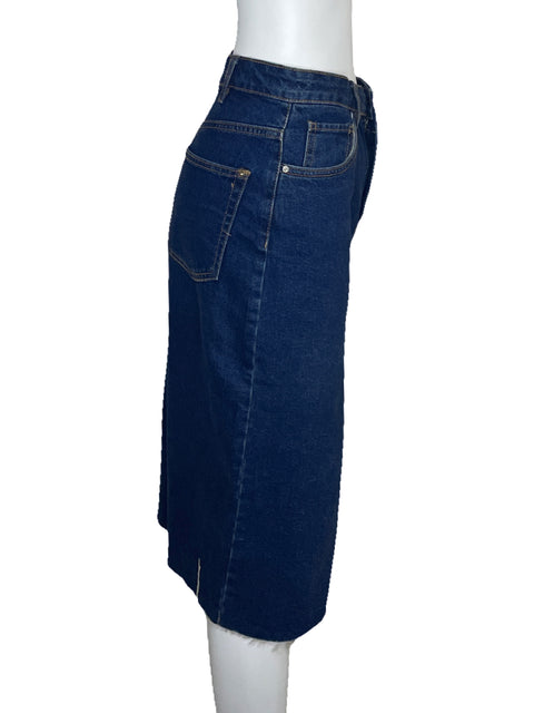 Falda Zara TRF Denim Recto Azul-Talla S