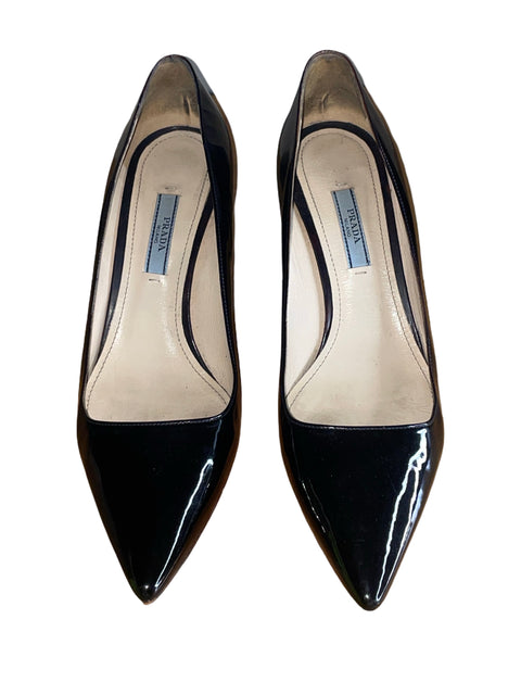 * Calzado Prada Stiletto Hells Charol Negro-Talla 38.5