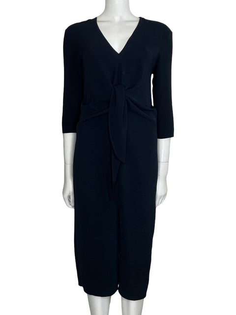 Vestido Zara Media Manga Drapeado Azul-Talla S