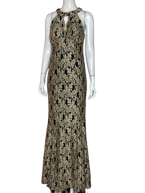 Vestido Night Way Corte Sirena Dorado-Talla S
