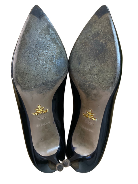 * Calzado Prada Stiletto Hells Charol Negro-Talla 38.5