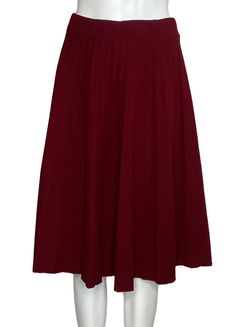 Falda Le Couturier Plisada Midi Rojo-Talla S
